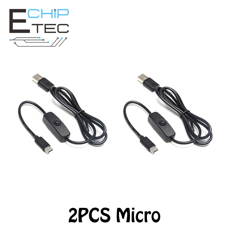 2 Dòng Raspberry Pi 4 Công Tắc Điện Giao Diện Micro/Type-C 5V 3A Bộ Nguồn USB
