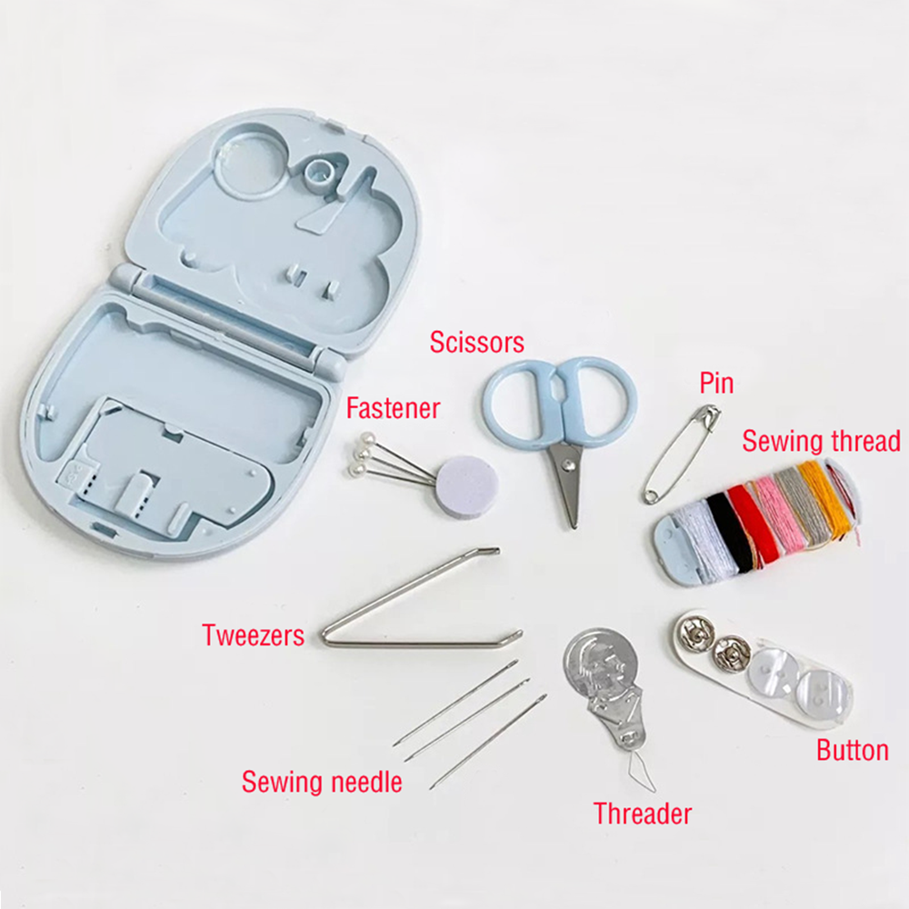 Scissor Thimble Needle Threads Box Set Needle Thread Storage Bag Mini Sewing Kit Portable Sewing Box Household