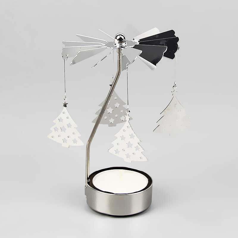 Christmas Rotary Candle Holder Merry Christmas Decor For Home Christmas Ornament Xmas Gifts Happy New Year