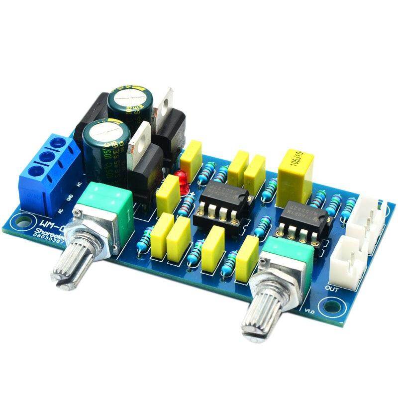 FULL-Low Pass Filter Bass Subwoofer Pre-Amp Amplifier Board Dual Power Low Pass Filter Bass Preamplifier