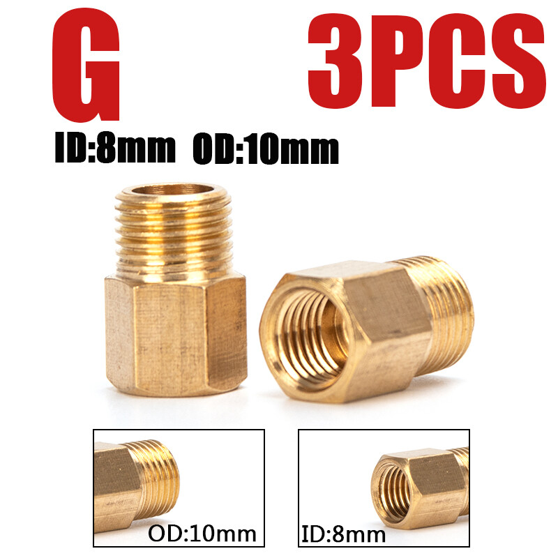 Hardware Fasteners 3pcs PCP Pump Copper Double End Male Plug Quick Coupler Connector M10x1 M8x1 Female Male Thread Air Socket Connection Fittings