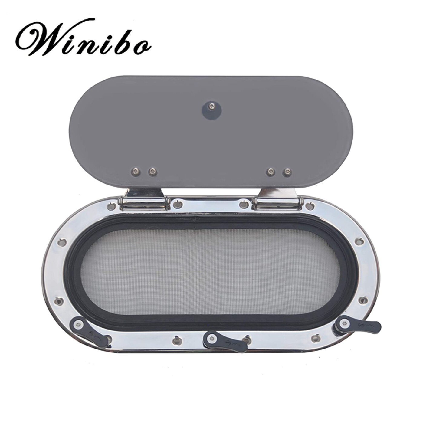 Winibo Marine Stainless Steel Oval Porthole With Mosquito Screen Opening Porthole Window Hatch