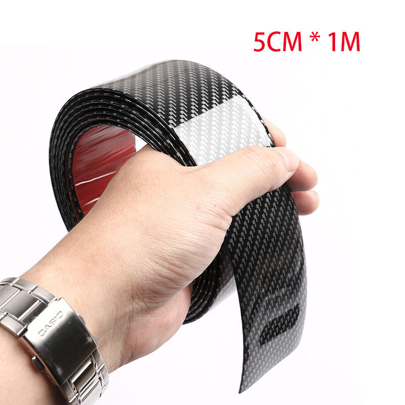 Car Door Sill Protector Carbon Fiber Anti Scratch Threshold Bumper Film Safety Accessories