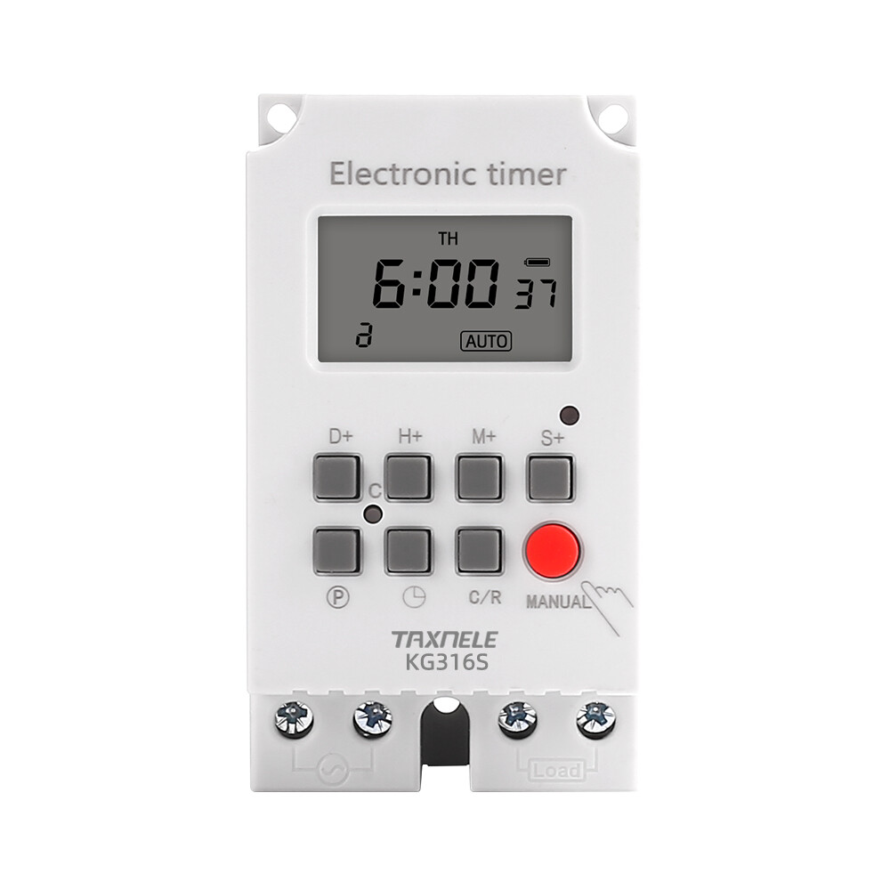 KG316S Intelligent Microcomputer Programmable Digital Electric Timer Switch Relay Controller 25A 220V 7 Days Weekly