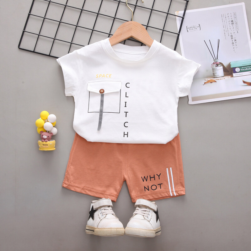 IENENS Summer 2PC Kids Baby Boys Clothes Clothing Sets Infant Boy T-shirt + Pants Outfits Suits Child Tracksuits
