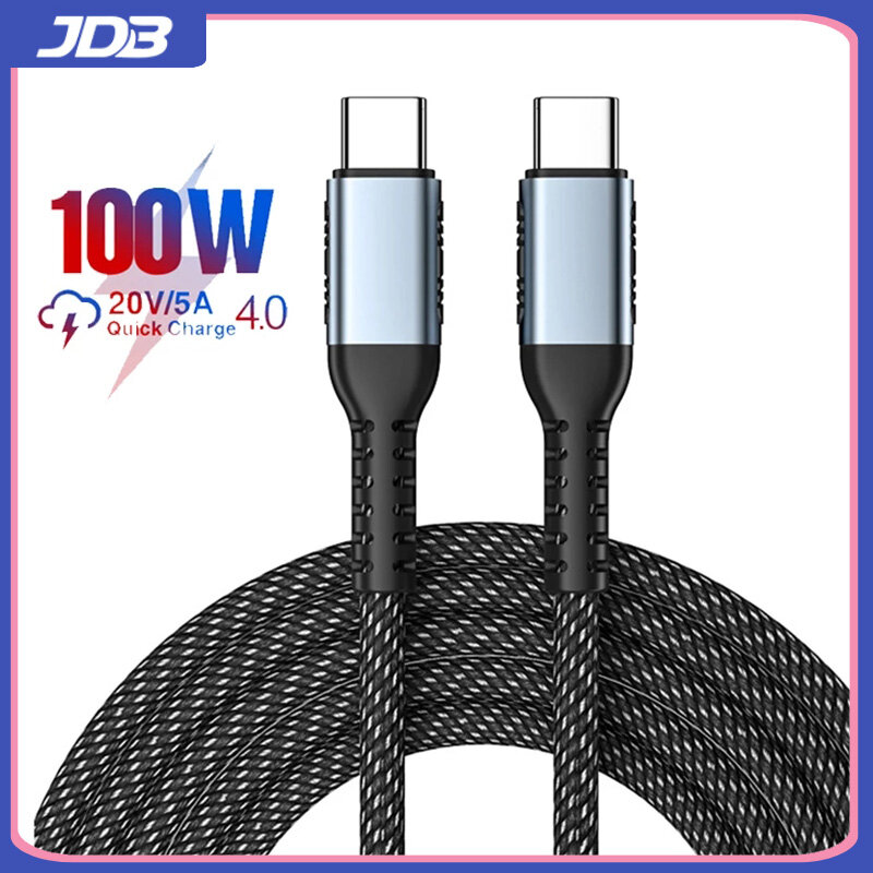 JDB 100W PD Cable 5A USB Type C to USB C Cable For Xiaomi Samsung USBC ...