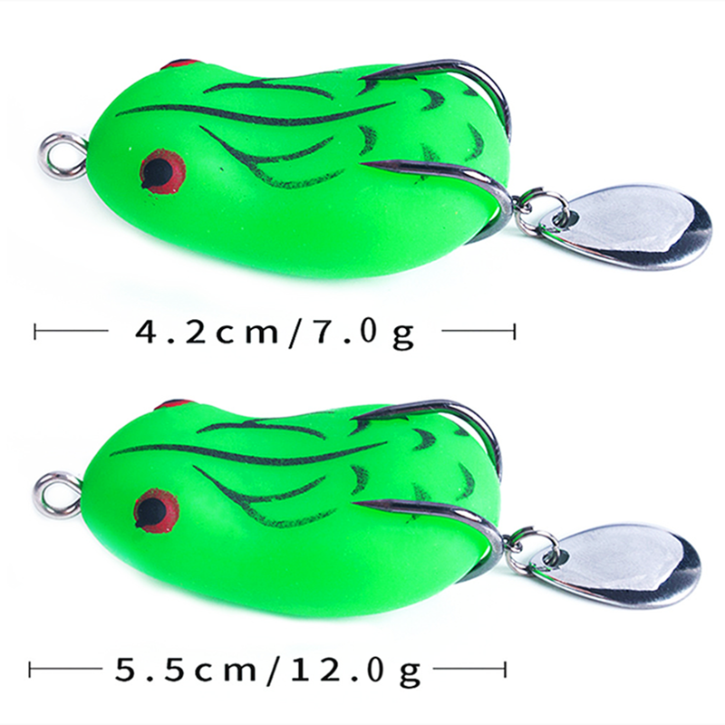 Mồi Câu Cá Ếch Mềm 4.5Cm/7G 5Cm/9G Mồi Câu Thay Đổi Mồi Câu Ếch Bionic Móc Kép Sấm Sét Cá Lóc Ếch Đặc Biệt