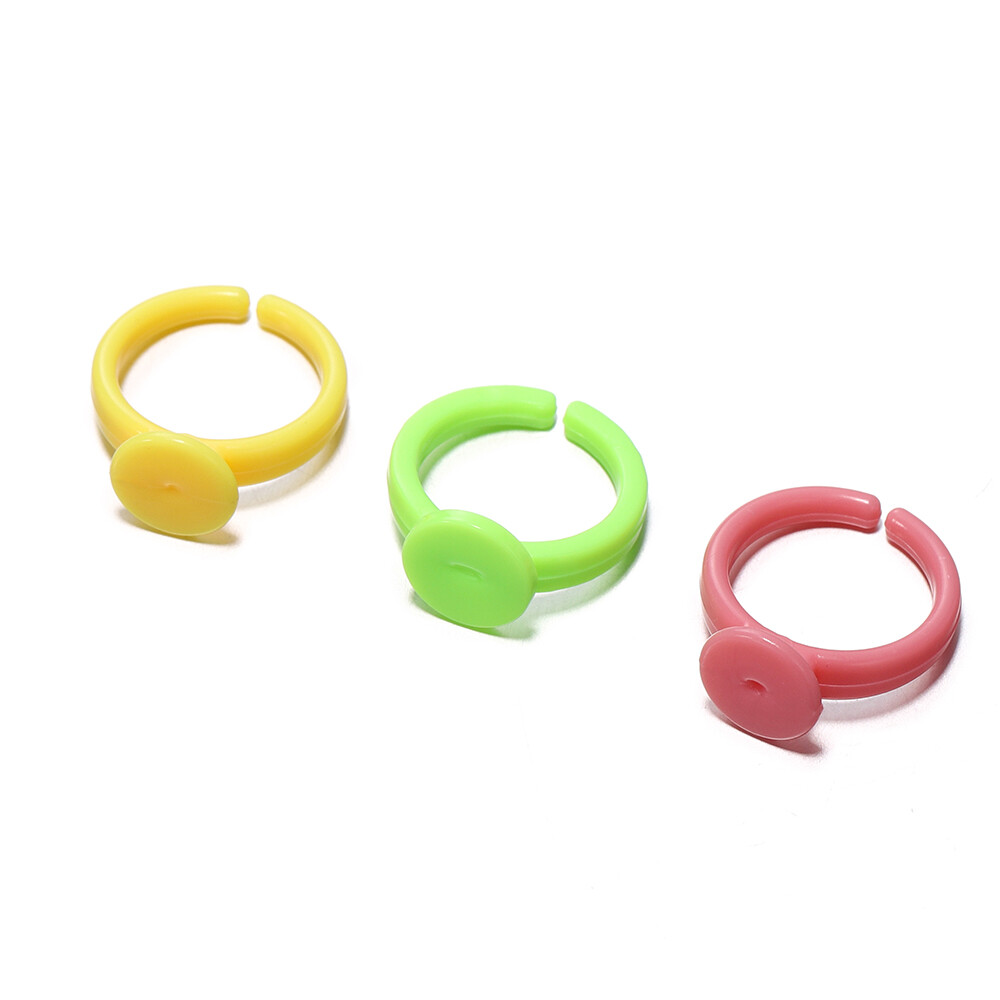T. kunkka 20 cái/túi 18mm nhựa màu Vòng cơ sở cho tự làm trang sức nhẫn