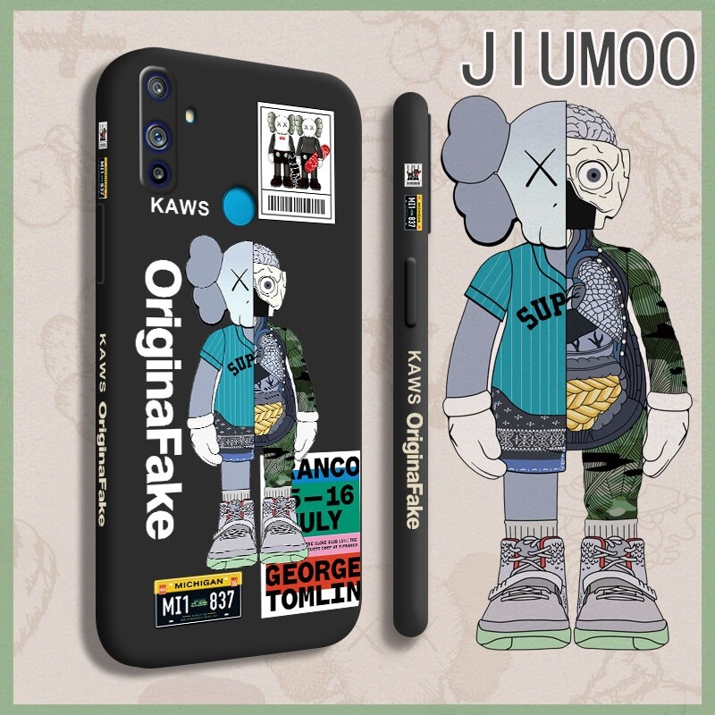 JIUMOO Case For Realme C3 Realme C3i Case With Shockproof POP Popular New Design Gloomy Bear Phone Casing Full Back Cover Camera Side Edge Square Soft Silicone Pattern Case Protection Cases Back Softcase