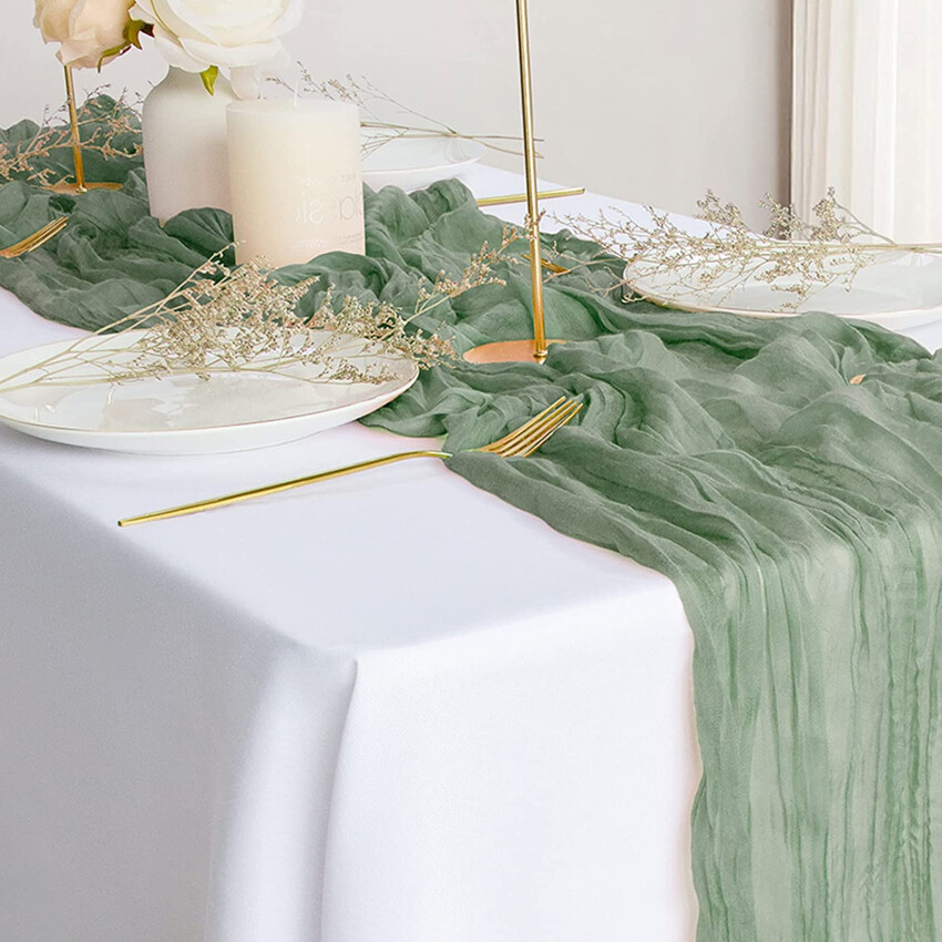 Gauze Table Runner Bulk Ivory Nude Cheesecloth Table Cloth Rustic Table Runner 180cm - Boho Wedding Table Cloth Decor