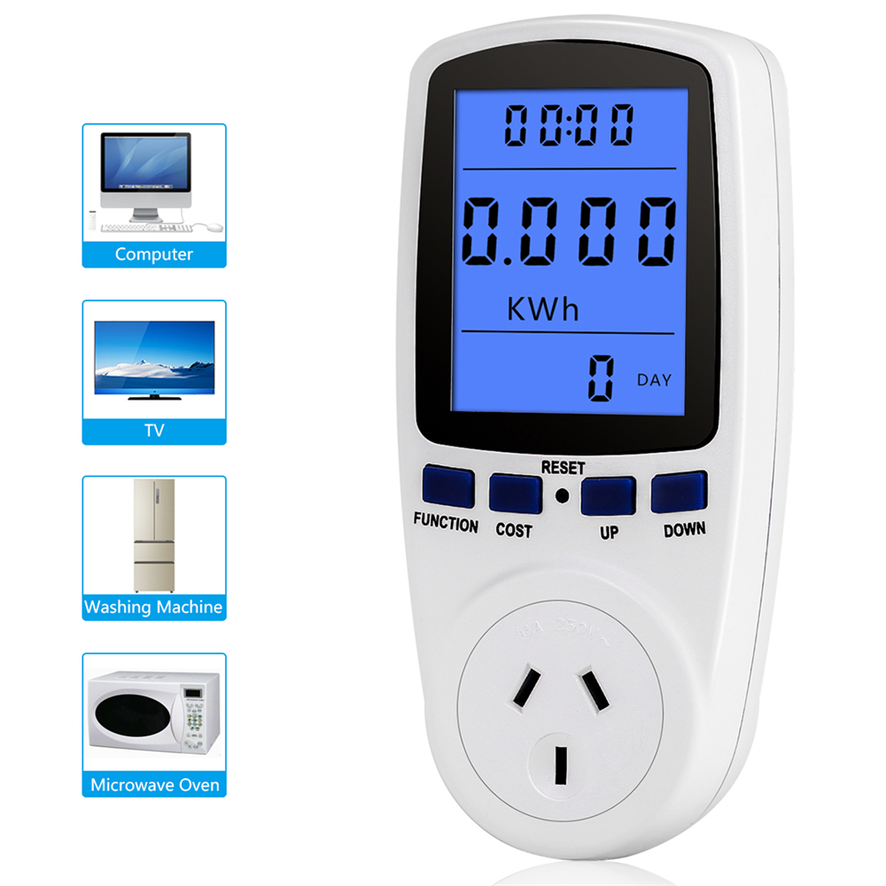 ORIA Power Meter Socket Smart US Plug Energy Meter Power Consumption Watt Meter Voltage Amp Tester Monitor With Backlight, Digital LCD Display, Built-in Rechargeable Battery for Energy Saving