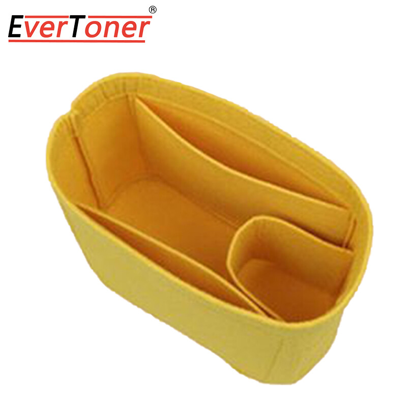 EverToner Felt Insert Organizer Bag for ToryBurch Bucket Bag Makeup Bags with Zipper Cosmetic Inner Organizer Bag TB Bucket Mini Liner Bag