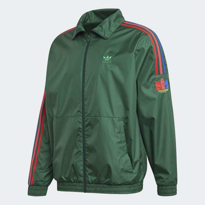mens green adidas track jacket