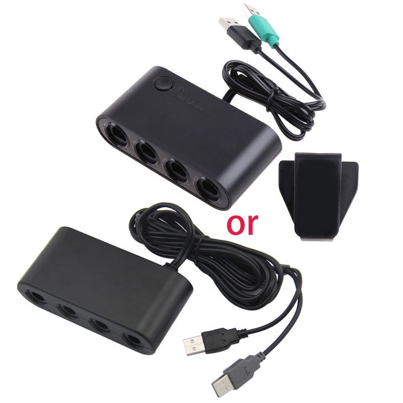 4 ports converter for gamecube gc controller, usb adapter plug & play for ns switch ngc/wii u/pc star fighting games