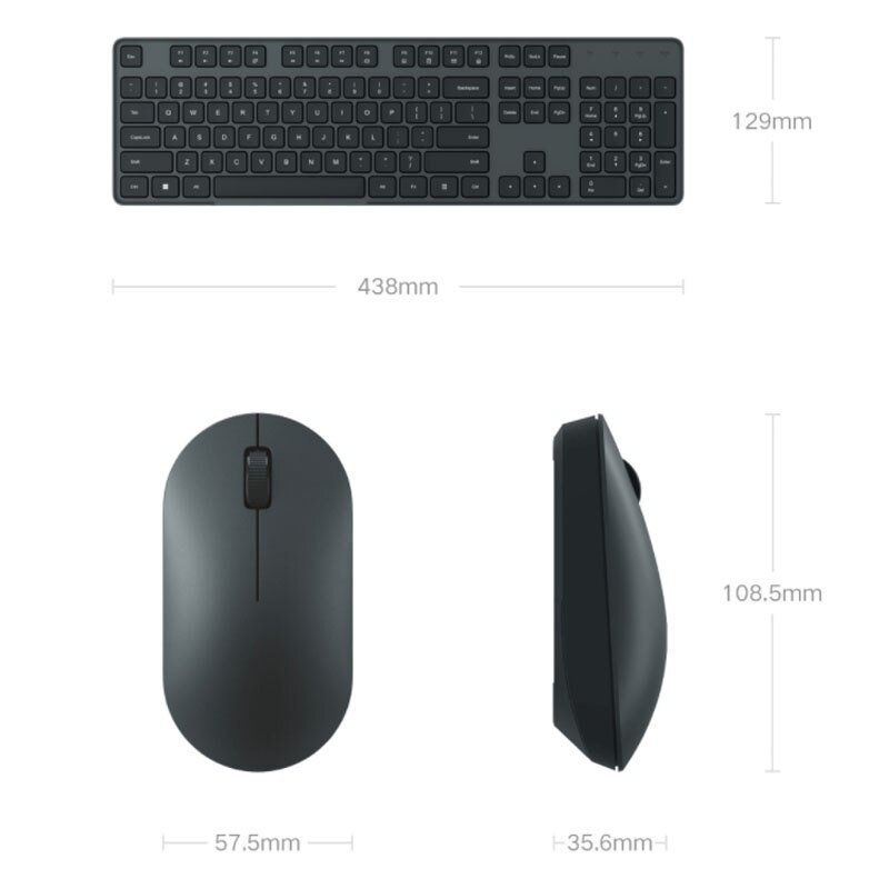 Xiaomi Wireless Keyborad Mouse Set 2 RF 2.4GHz Office Keyboard 104 Keys For Windows PC Compatible USB game Lightweight Mouse