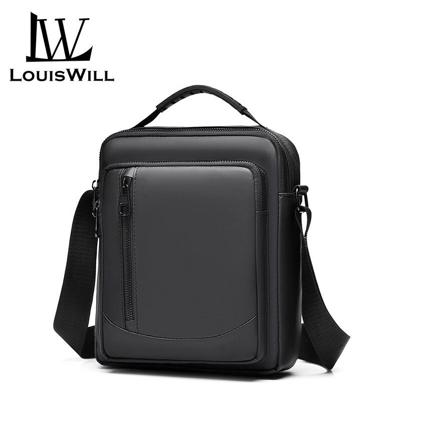 LouisWill Men's Shoulder Bag Cross Body Bag Pouch Bag Casual Men Chest Bag Men Fashion Shoulder Bag Waterproof PU Leather Casual Sport Street Bag for Travel Outdoor