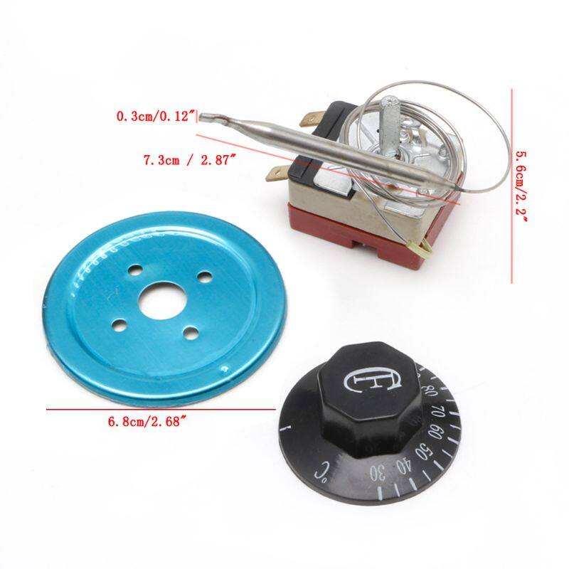 Bộ Điều Khiển Nhiệt Độ 250V 16A 30-110 Độ C Núm Điều Chỉnh Công Tắc Mao Dẫn