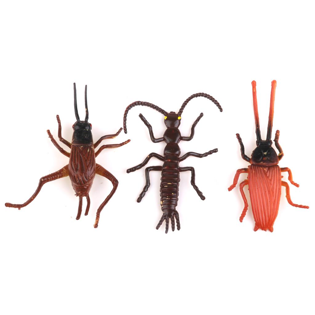 Dovewill 24pcs Plastic Vivid Insects Model Figure Toys Mantis Scorpion Bee Sets