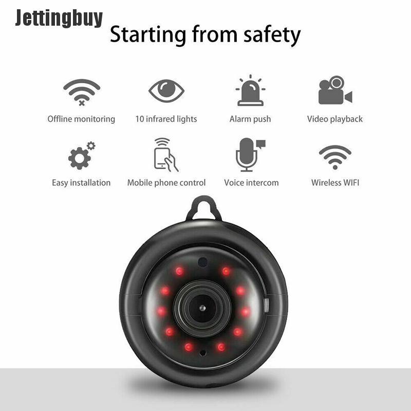 [Jettingbuy]  HD 1080P V380 Wireless WiFi Camera Hiden Webcam Home Security Night Vision