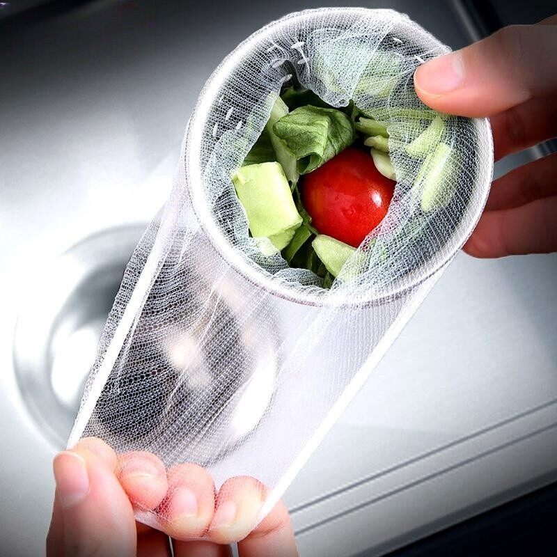 100pcs/200pcs/500pcs Kitchen Sink Net Filter Sink Basket Bag Drain Strainer Filter Net Prevent Clogs 9cmx9cm