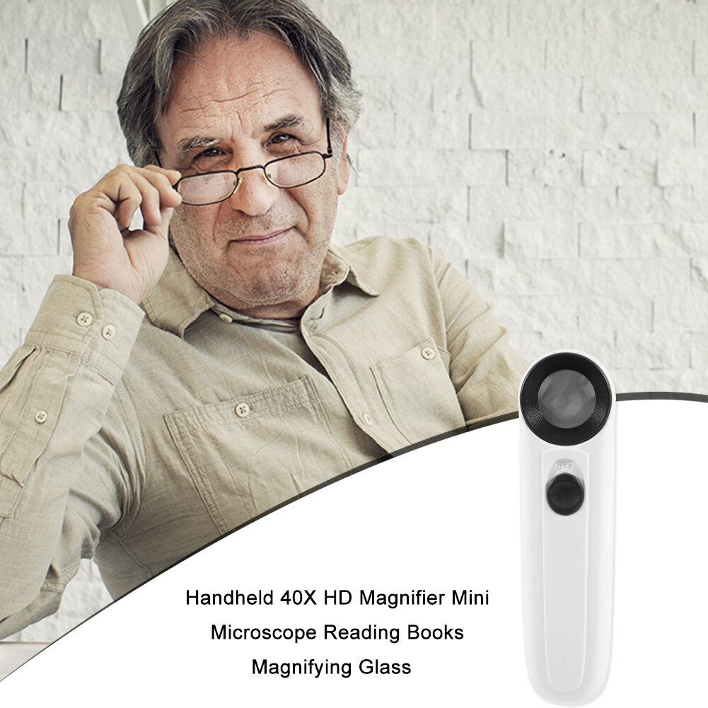 Kính Hiển Vi Mini Cầm Tay 40X HD Đọc Sách, Kính Lúp