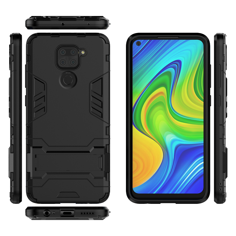 YUNYEE For Redmi Note 9 Pro Max Redmi Note 9S Redmi Note 8 Pro Redmi Note 7 Pro Redmi Note 6 Pro Redmi Note 5 Pro Redmi Note 5A Redmi Note 4 Pro Redmi Note 4X Case, Luxury Iron Man Stand Cover Hard Armor and Soft Silicone TPU Frame Phone Casing