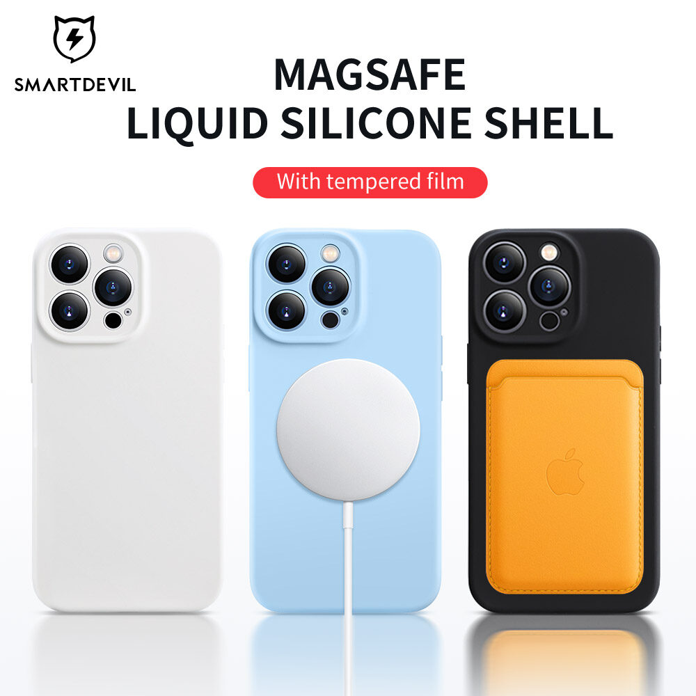 SmartDevil Magsafe Phone Case for iPhone 14 Pro Max Case iPhone 14 Pro Case iPhone 14 plus Case iPhone 15 Pro Max iPhone 15 case iPhone 15 Plus Magsafe Liquid Silicone Case Protect Case Cover Solid Color Soft Case