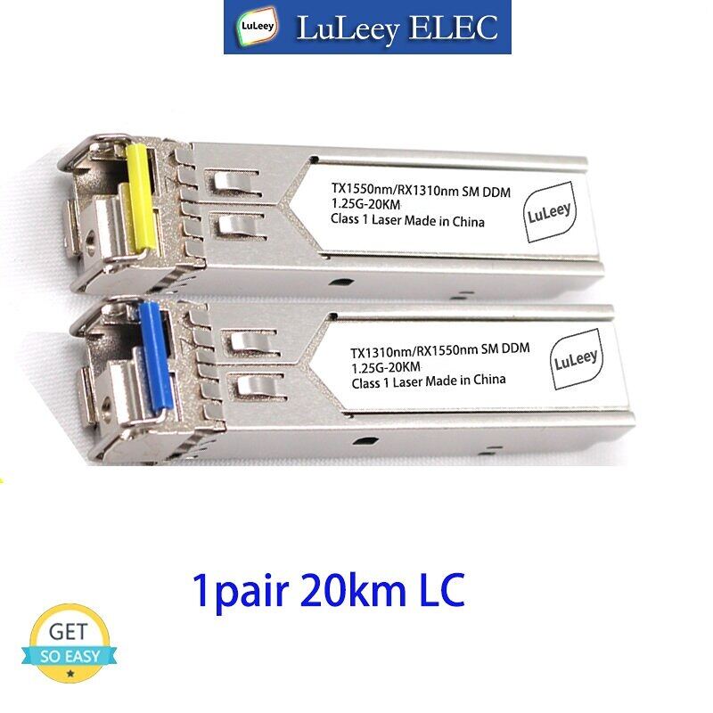 20km bidi gigabit mini media converter sfp transceiver module 100/1000m sfp to rj45 sc lc sm optical module ddm tplink mikrotik