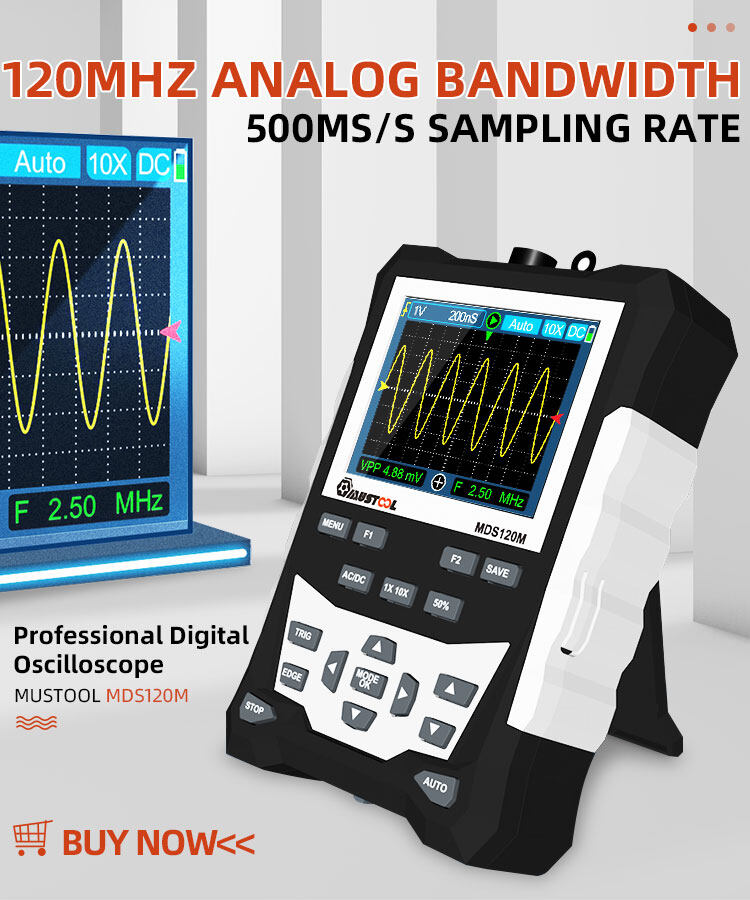 MUSTOOL MDS120M Professional Digital Oscilloscope 120MHz Analog