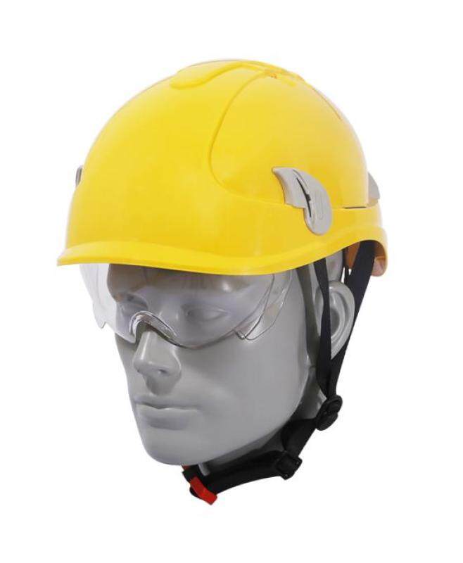 PROGUARD Alpin Plus Safety Helmet (Yellow) Fitted With Safety Spectacles