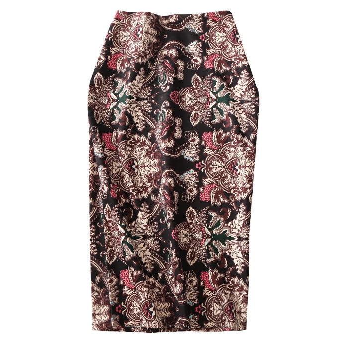 Ready Stock Women's Pencil skirt 2019 New Cartoon Mouse Print High Waist Slim Midi Skirts