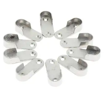 Loviver 10pcs 16mm Dia Wall Mounted Wardrobe Rail Supports Tube