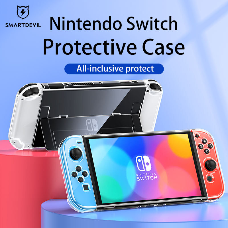 SmartDevil Switch Case Ốp Chơi Game Cho Nintendo Switch OLED Case Ốp OLED Phụ Kiện Ốp Bảo Vệ Riêng Biệt Chống Sốc Chống Rơi PC Trong Suốt