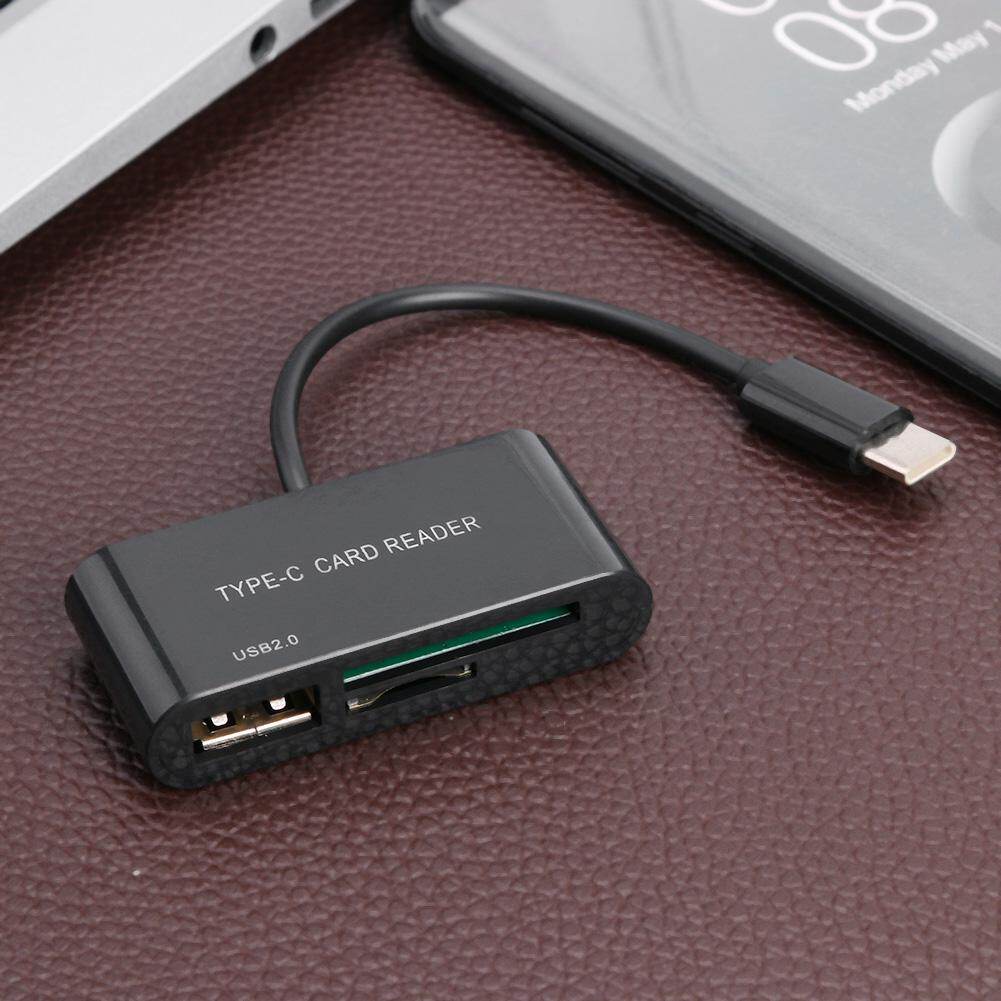 3 in 1 Type C to USB 2.0 TF Memory Card Reader OTG Hub Adapter for Macbook