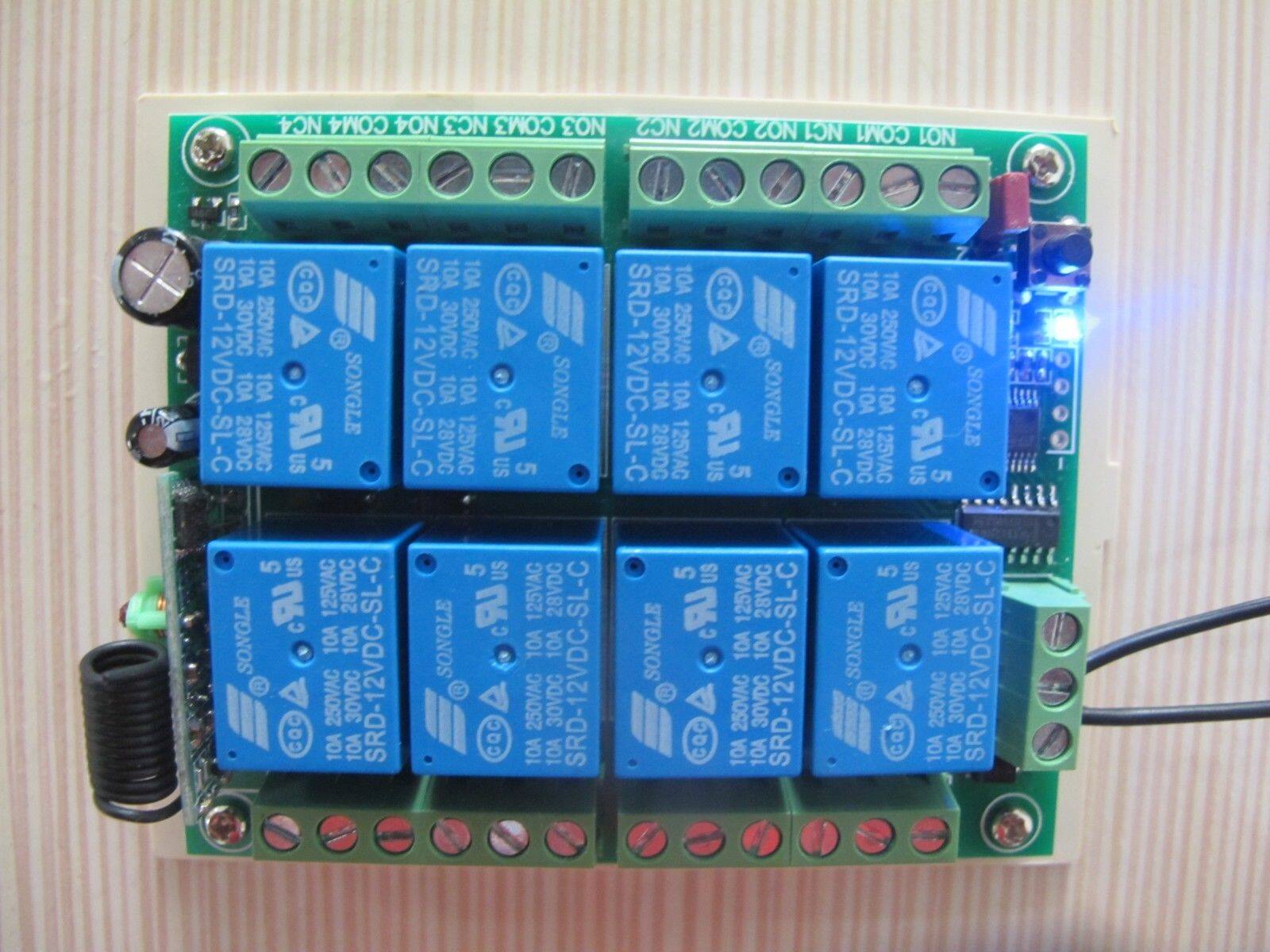 DM Rơ Le DC 12V 8 Kênh Chính Thức Công Tắc RF Bộ Phát + Bộ Thu Điều Khiển Từ Xa 1000M