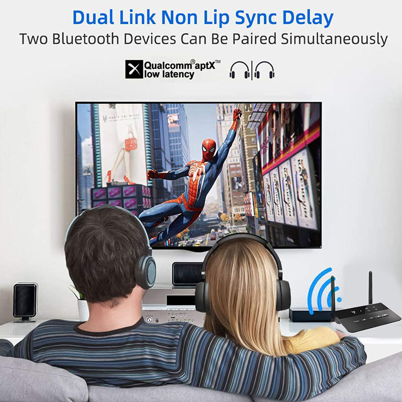 VAORLO Bộ Thu Phát Âm Thanh Bluetooth 5.0 CSR 80M Bypass Aptx LL Bộ Chuyển Đổi Không Dây Tầm Xa Độ Trễ Thấp RCA AUX 3.5Mm Cho Máy Tính Xe Hơi T V