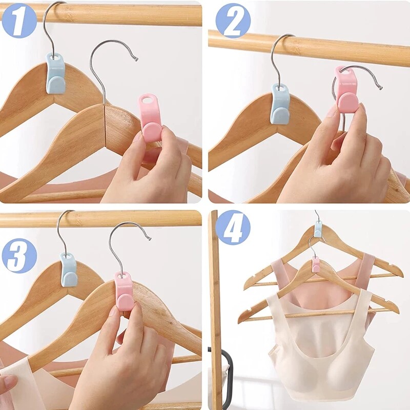 Polocat 5 Cái Móc Nối Treo Quần Áo Móc Nối Sắp Xếp Tủ Quần Áo Móc Nối Tủ Quần Áo Móc Sắp Xếp Quần Áo Tiết Kiệm Không Gian Móc Đựng Áo Khoác