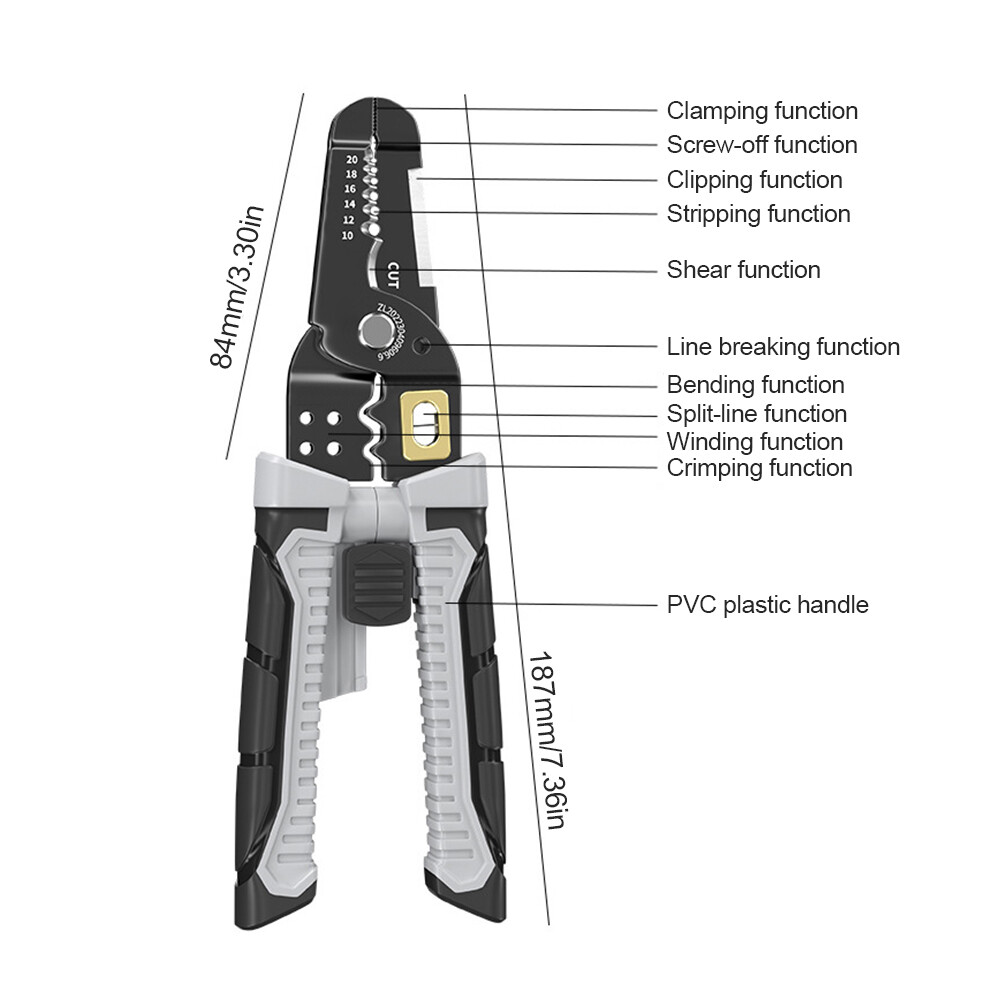 Diyiot Wire Cutter Wire Stripper Heavy Duty Automatic Wire Stripper Tool for Solid and Stranded Electrical Wire