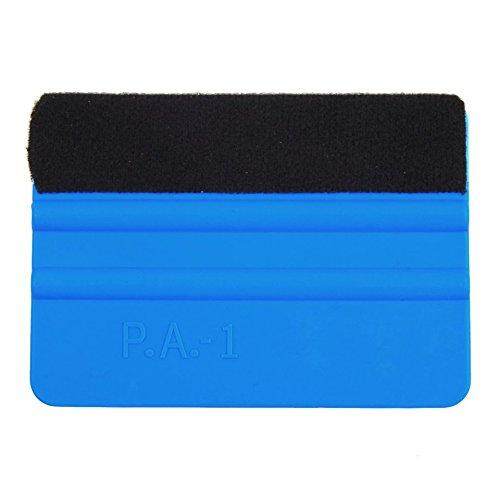 Blue Plastic Felt Edge Squeegee Car Vinyl Wrap Application Tool Scraper Decal