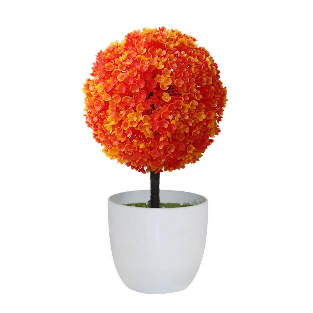 Artificial Potted Ornament Topiary Ball Shape Bonsai Fake Plant Home Decoration