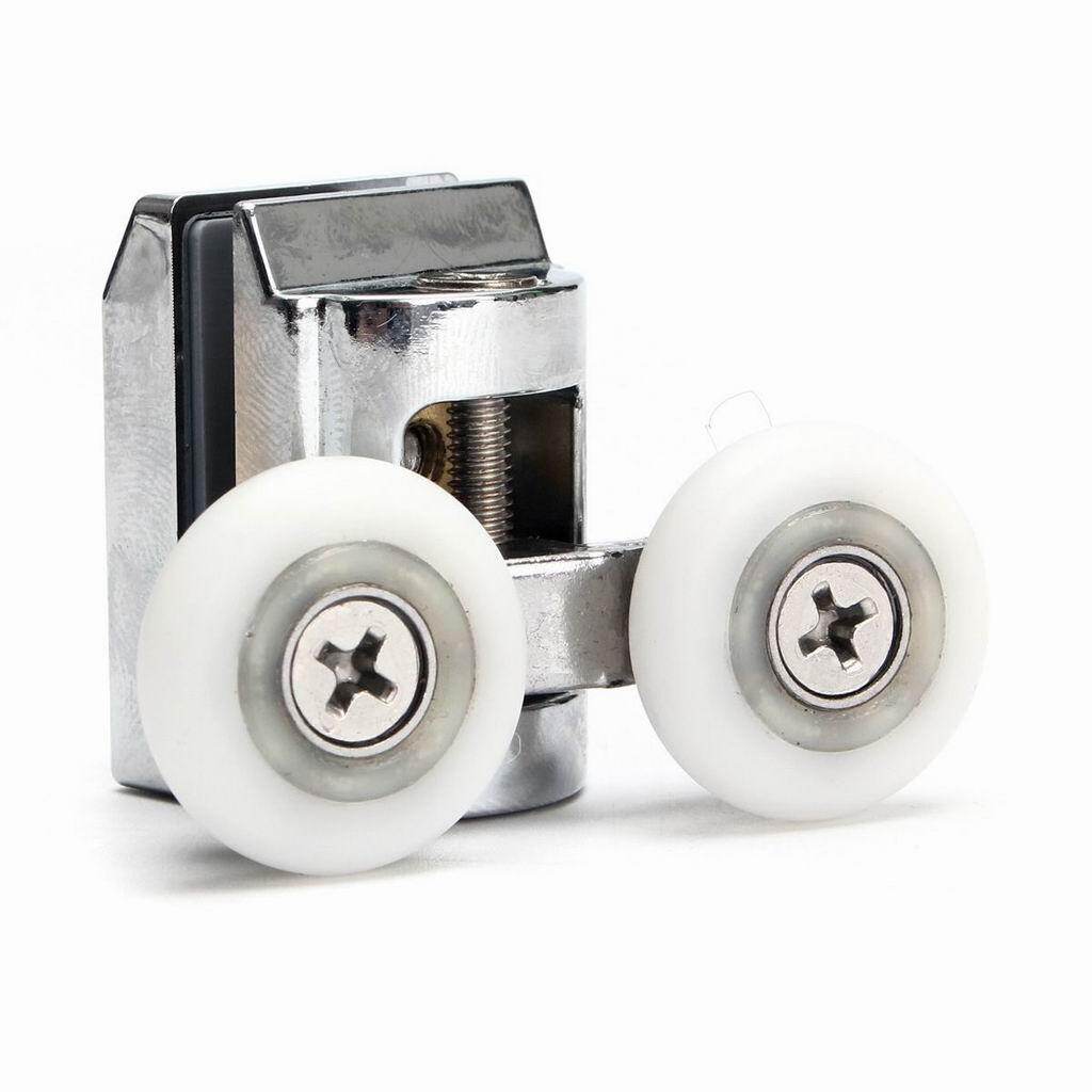 Baoblaze 4Pcs Double Sliding Shower Door Glass Upper Rollers Runners Wheels 23mm