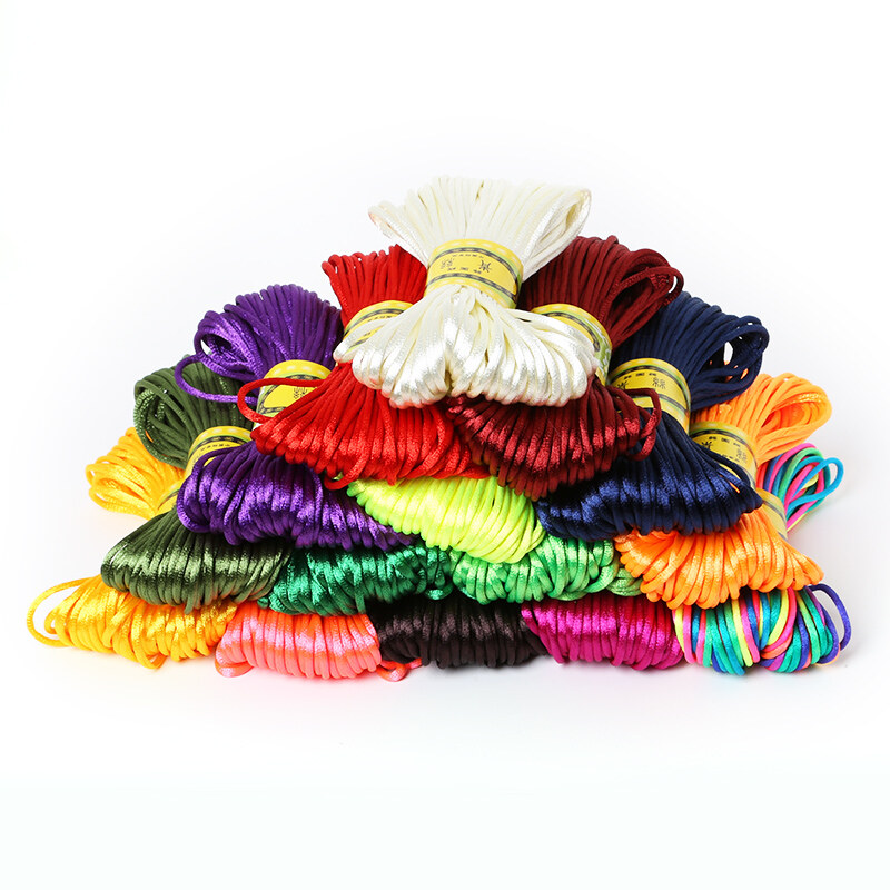 20 Mét/túi Vòng Tay Dây Macrame Thắt Nút Trung Quốc 2.5Mm Dây Thừng Xâu Chuỗi Dây, Polyester Chỉ Khâu Vải Bông Thêu Để May Tự Làm Thời Trang Thủ Công Mỹ Nghệ