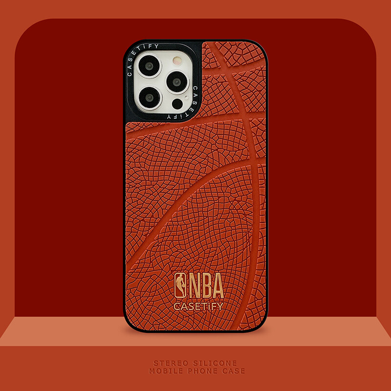 Luxurious Soft Silicone Case for Apple IPhone 11 12 Pro Max Case Fashion 3D Basketball Stripes English Pattern Cove for IPhone XR XS Max Casing 6 7 8 Plus Back Cover Gift for Boy