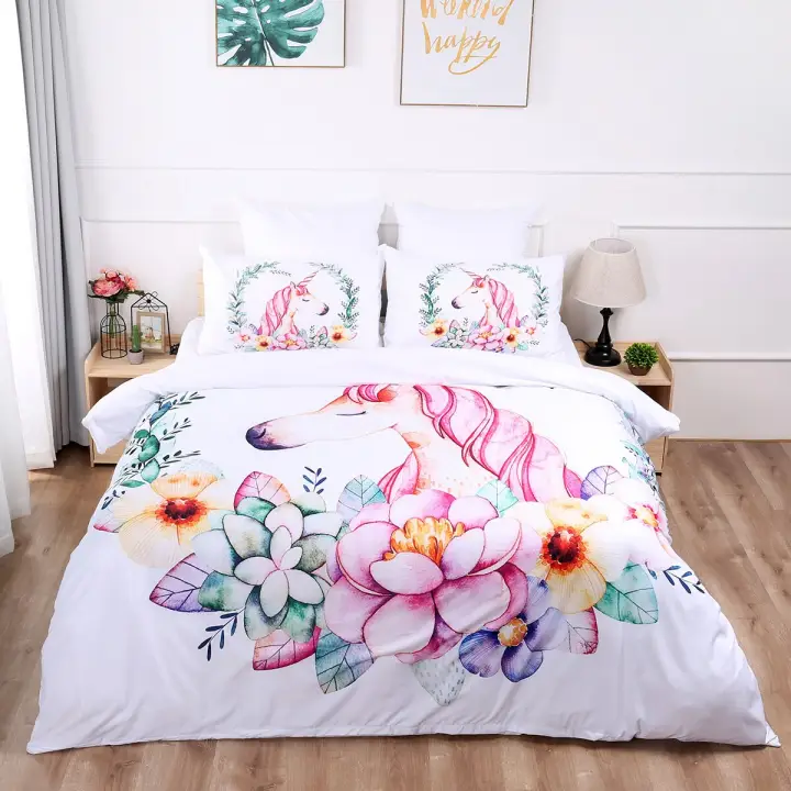 Unicorn Bedding Set 2 3pcs Cartoon Comforter Bed Sets King Queen Kids Duvet Cover Brief High Quality Quilt Lazada Ph - King And Queen Themed Bedding Unicorn Bedding Set 2 3pcs Cartoon Comforter Bed Sets King Queen Kids Duvet Cover Brief High Quality Quilt Lazada Ph - King And Queen Themed Bedding