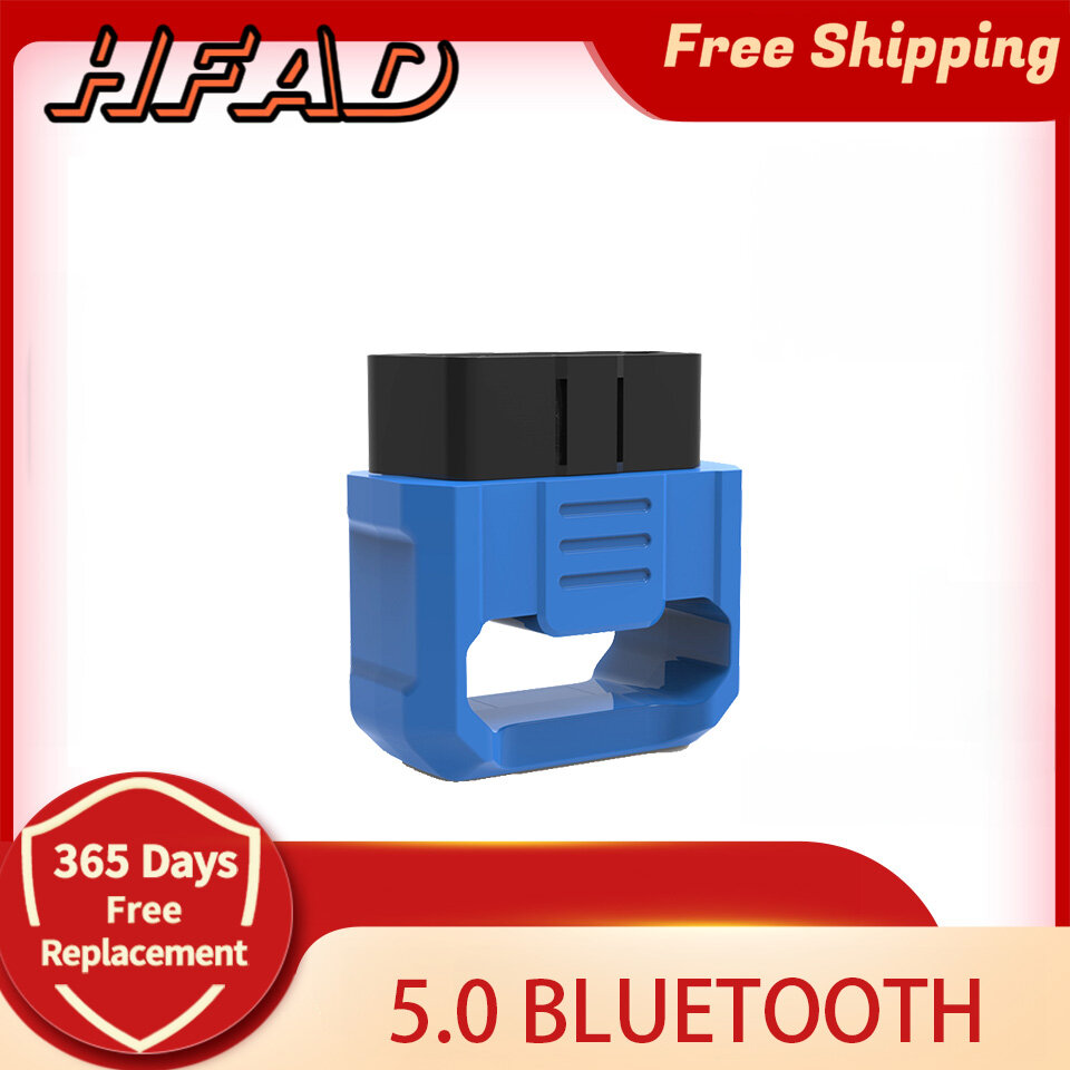 Hfad v018 5.0 bluetooth obd2 scanner for car - car code readers & scan tools for iphone & android - wireless obd2 auto diagnostic tool to check engine & fix for all obdii protocol cars after 1996