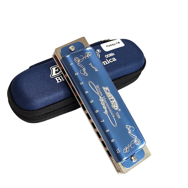 Easttop Harmonica Diatonic Blues Harp Paddy Tone T008K With Color Of Black And Blue Mouth Organ Musical Instruments Key Of C A B
