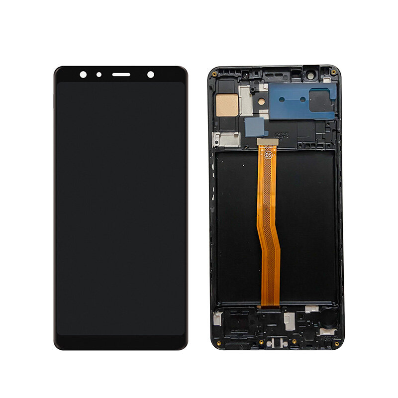 With frame lcd for samsung galaxy a7 2018 a750 lcd display touch screen digitizer assembly replacement 100% tested well
