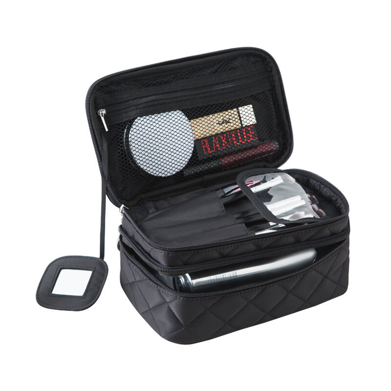 EverToner Double Layer Cosmetics Storage Bag Mesh Classification Organizer Makeup rush Separate storage Waterproof Large Capacity