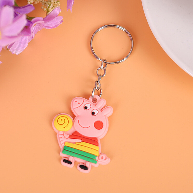 Cartoon Keychains, Cute Soft PVC Portable Hanging Pendant Keyring for Backpack Key Gift