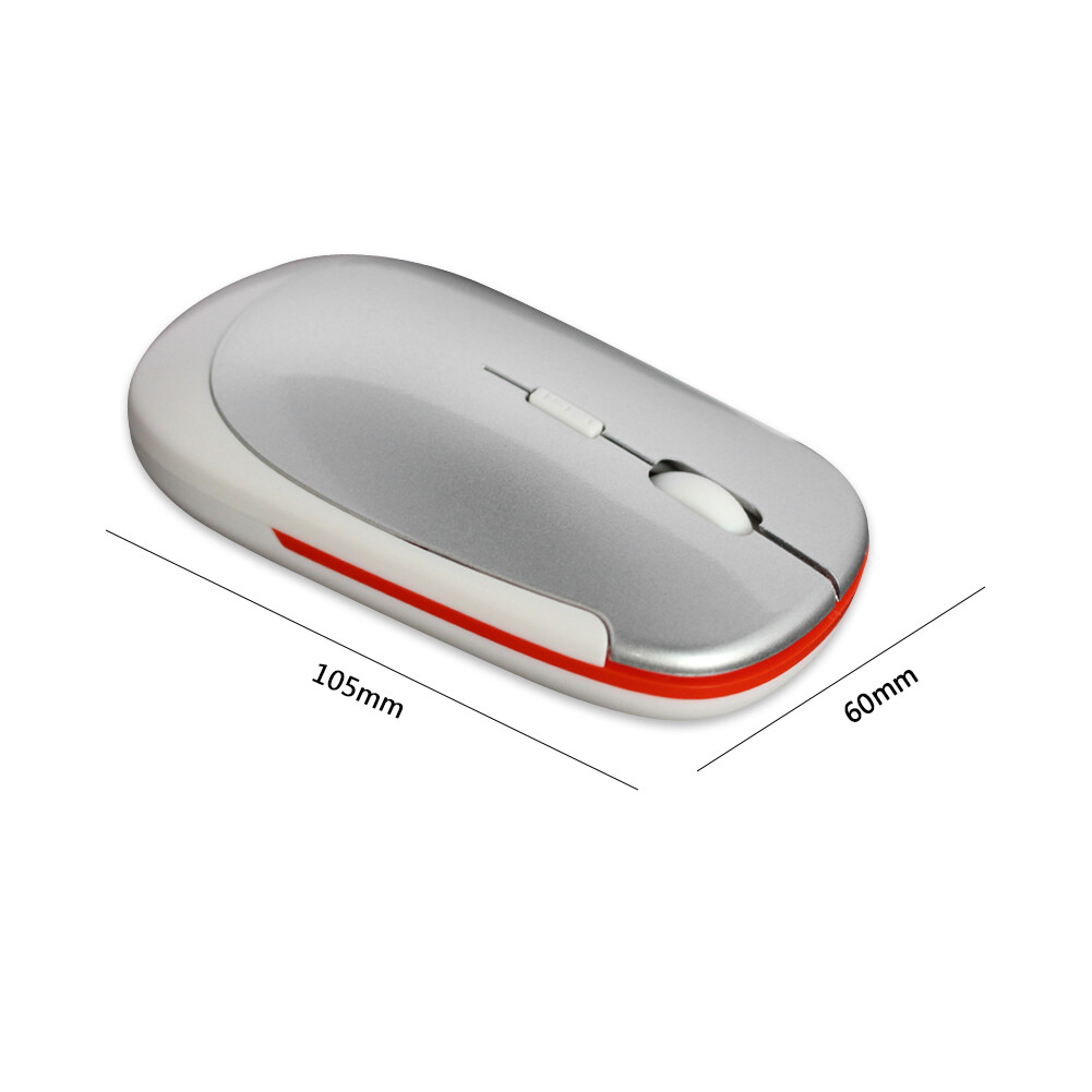 Ultra-Thin 4 Keys 2.4G Wireless Optical Mouse 3 Gears 1600DPI Rechargeable Mice Computer Accessories